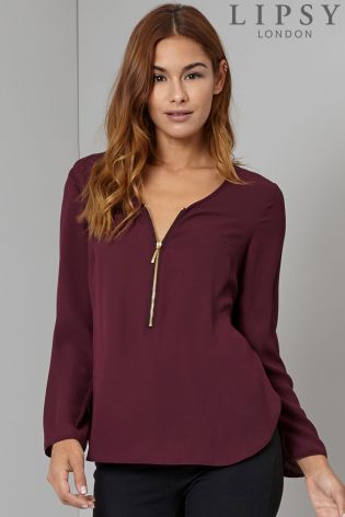 Lipsy Zip Front Blouse